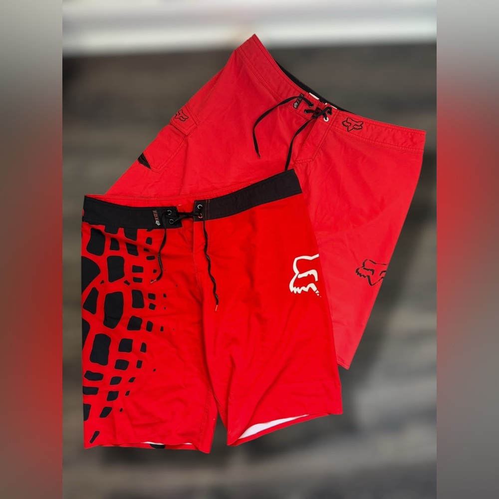 Men’s swim trunks, swim trunks, board shorts, size 36, fox racing, swim